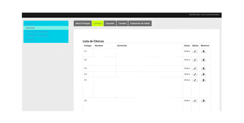 Ejemplo de sistema web para clínica desarrollado por EstrategiasDigitales®